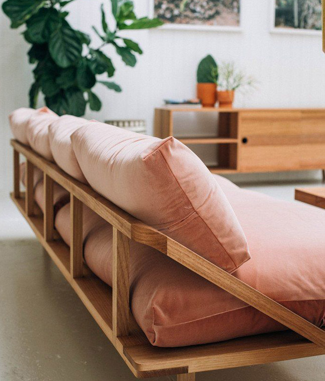 Comfortable looking couch in a marriage and family therapy office.