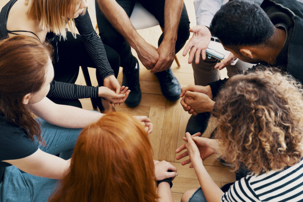 Group participating in group therapy